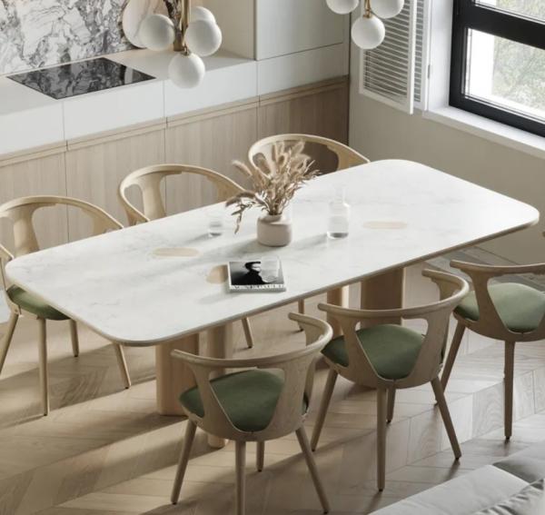 Modern Wood And Metal Furniture Dining Table And Chairs Multi Functional Customized