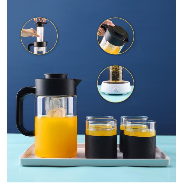 Кувшин воды 1500мл качества еды дунутый рукой стеклянный