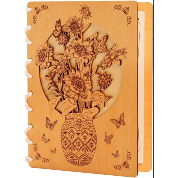 Carte en bois de tournesol avec un design unique pour un anniversaire de mariage Carte d'anniversaire joyeux Carte de voeux en bois pour montrer votre gratitude