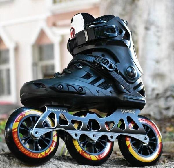 4 Wheels Black Outdoor Sports Products 2 In 1 Roller Skates PU Material