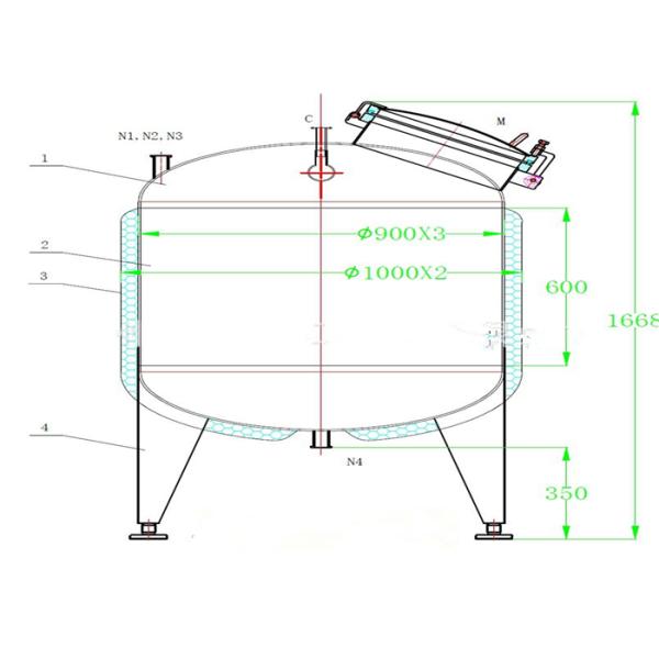 Jacketed Stainless Steel Mixing Tanks Single Wall Double Wall For Painting Industrial