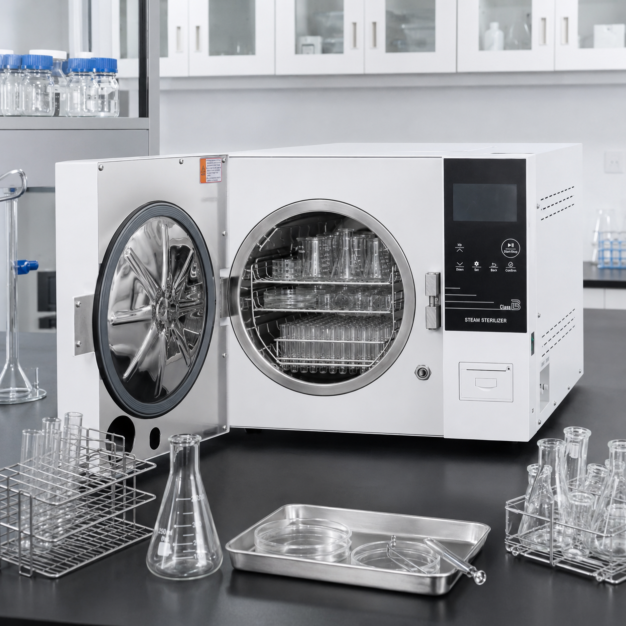 Class B Vacuum Steam Sterilizer Bottom-Open Dental Autoclave for Hospital Clinic Laboratory Instrument Sterilization