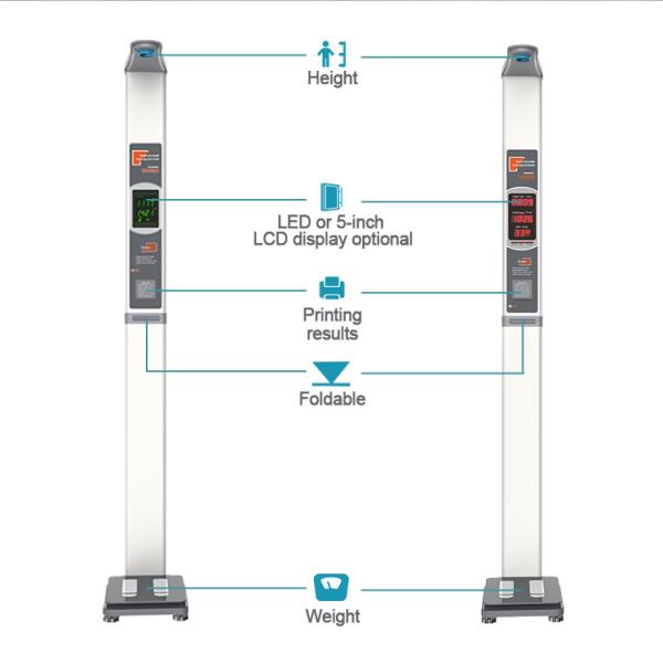 Height Range 0-200cm Ultrasonic Height and Weight Machines for Health Monitoring