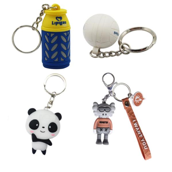 3D Soft Silicone Rubber Anime PVC Keychain Holder Personalized Full 3D BPA Free
