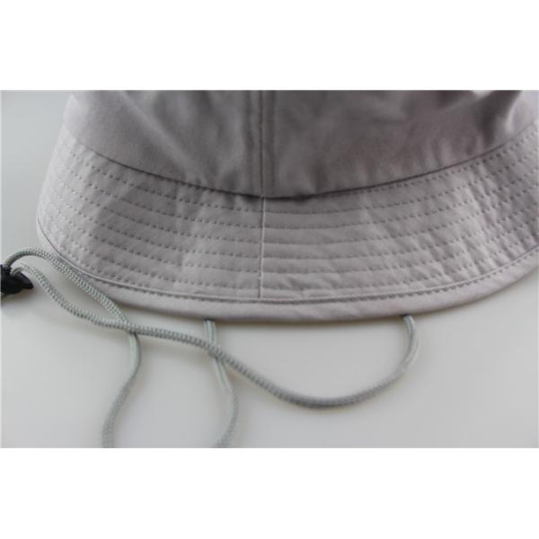 100% Twill Cotton Grey Broad Brimmed Hat Embroidery Logo / Black Plastic Button Available