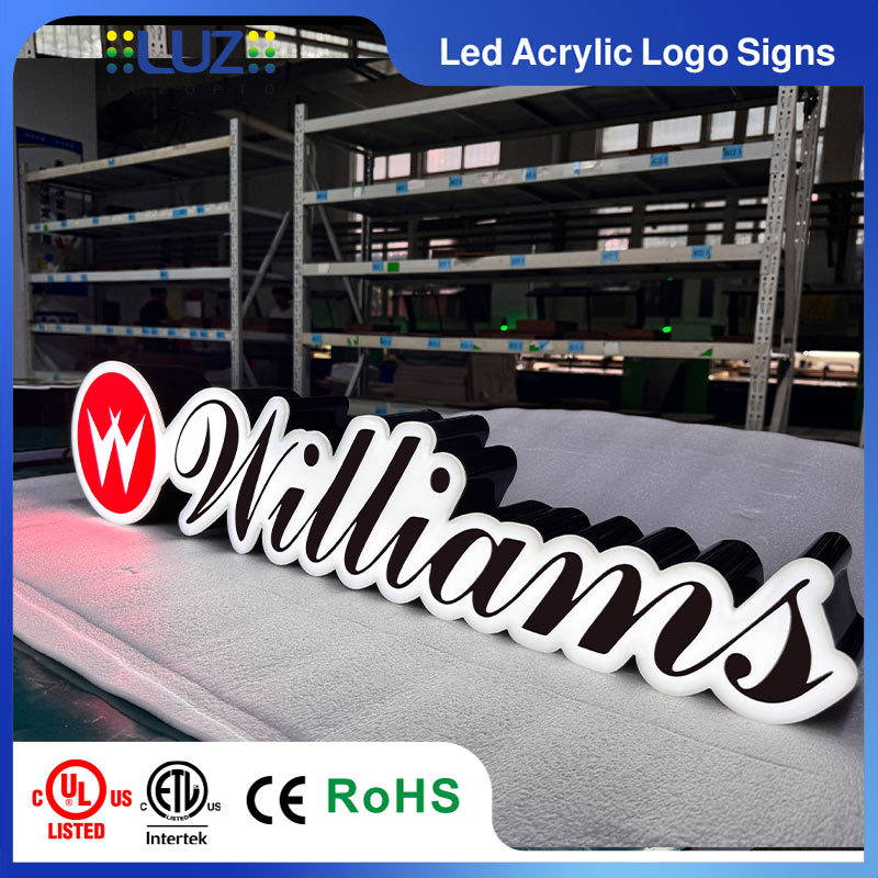 Custom 3D Script Letter Acrylic LED Sign Front-Lit Connected Channel Logo