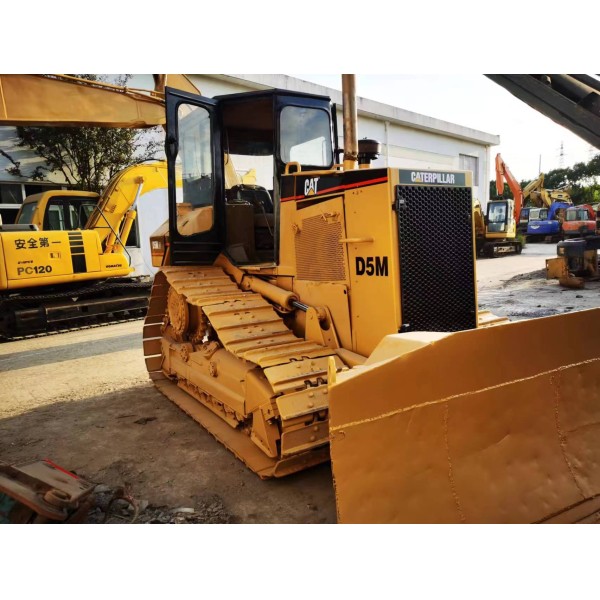 Wide-Track Used CAT D5M LGP Bulldozer 120HP Diesel 12 Ton Low Ground Pressure Blade Soft Terrain Second Hand Dozer Machine