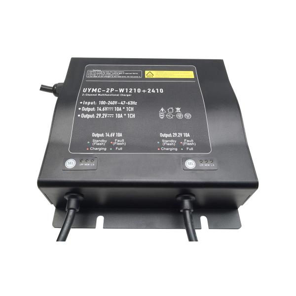 Super On Board canal 2 banco 10 Amp bateria 12V 24V carregador 10A gel AGM carregador de bicicleta elétrica