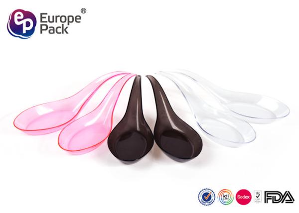 Food Grade Disposable Plastic Ice Cream Spoons For Dessert / Cake