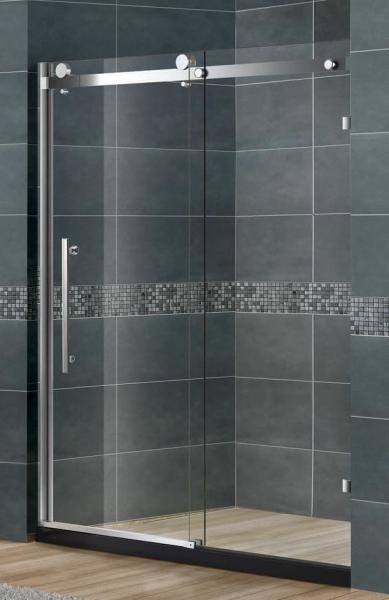 Frameless Sliding Glass Shower Doors Nano Tempered Clear /  Frosted CE Certification