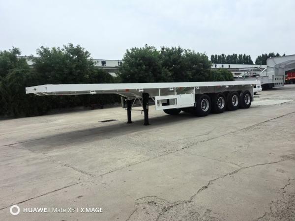 4 Axle 20FT 40FT Container Flatbed Truck Trailers Not Self-dumping For Cargo Delivery