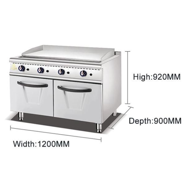 Equipamento de cozinha para restaurantes a gás de aço inoxidável GL-RG-1200 Modelo com ligação de gás R13/4