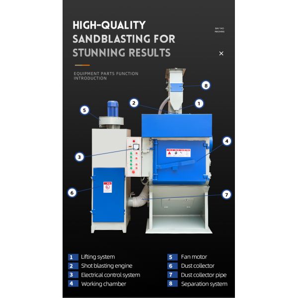 Automatic Shot Blasting Machine Rotary Drum Surface Cleaning