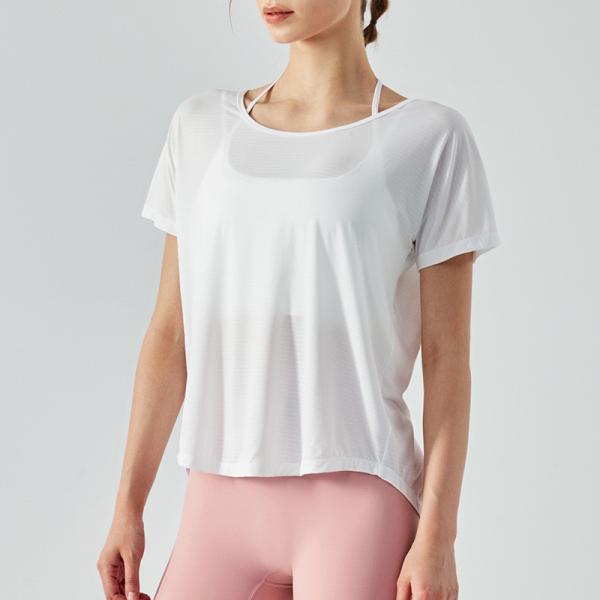 Lightweight Fitness Top Sports T Shirt Ladies Short Sleeve Quick Drying Yoga Blouse