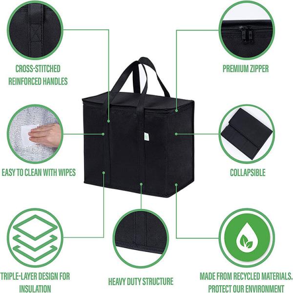 Durable High Quality Popular Design Custom Logo Printed Insulated Thermal Non Woven Bag