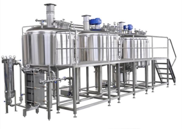 Customized Stainless Steel 3 Vessel Brewhouse With 50-100mm PU Insulation