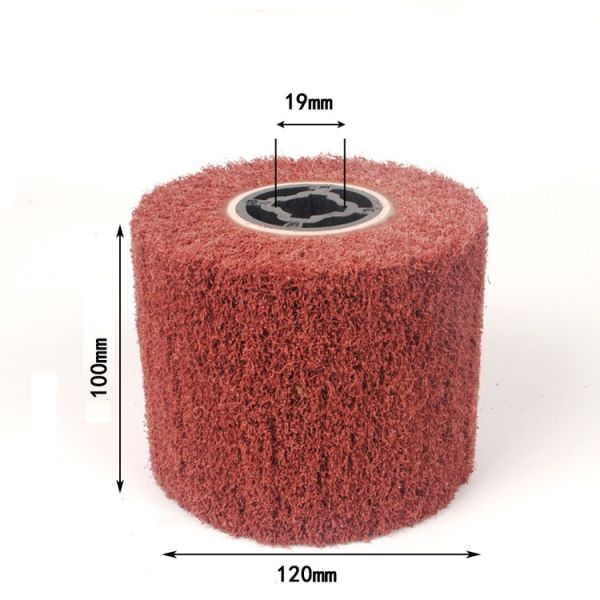 high quality None woven abrasive wheel Abrasive Wire Drawing Wheel with Keyhole Arbor OEM fiber polishing wheel 120*100*19mm