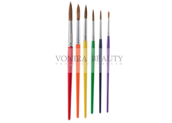 pintura de corpo BrushesCollection da arte 6Pcs para a pintura da escola com cabelo animal natural