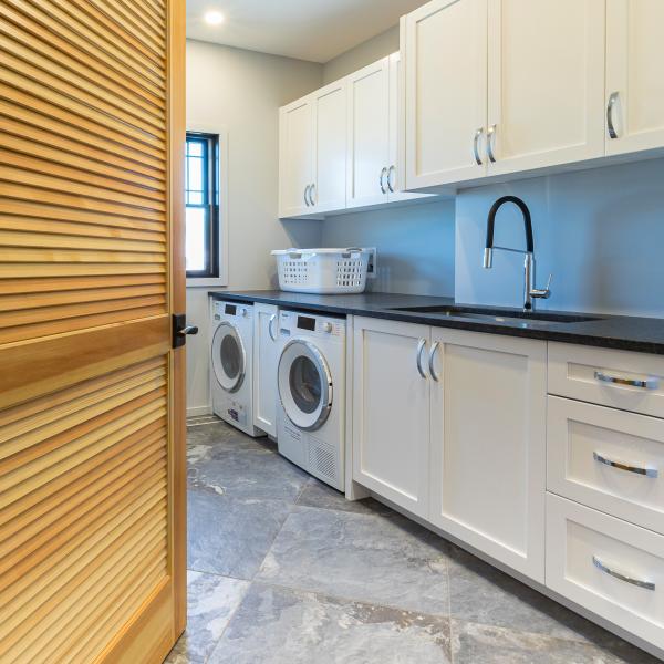 Bathroom White Shaker Laundry Storage Cabinet Furniture Modern Creamy