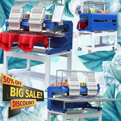 China famous HOLiAUMA 2 head embroidery machine 10 years service guaranteed cap t-shirt flat 3d logo embroidery machine