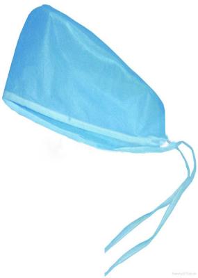 Blue Sms Disposable Surgical Hats Anti Virus Doctor / Nurse Use Ties At Back