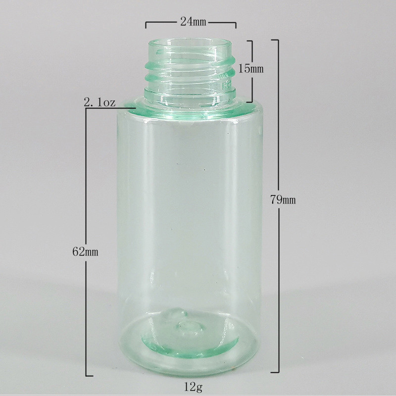 Ясные бутылки ликера 2.1oz зеленого цвета 24mm мини пластиковые