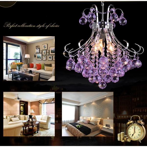 Small metal chandelier with K9 crystal for indoor home lighting fixtures (WH-MI-70)