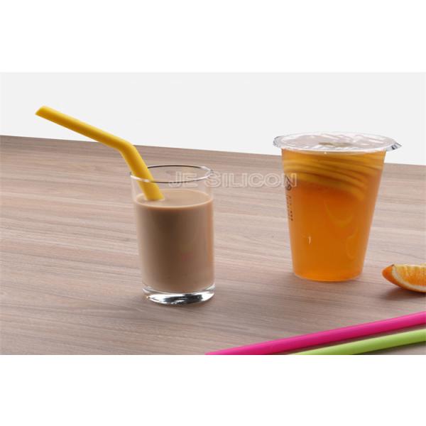 Tumbler Reusable Silicone Drinking Straws , Custom Bubble Tea Straws Non Stick