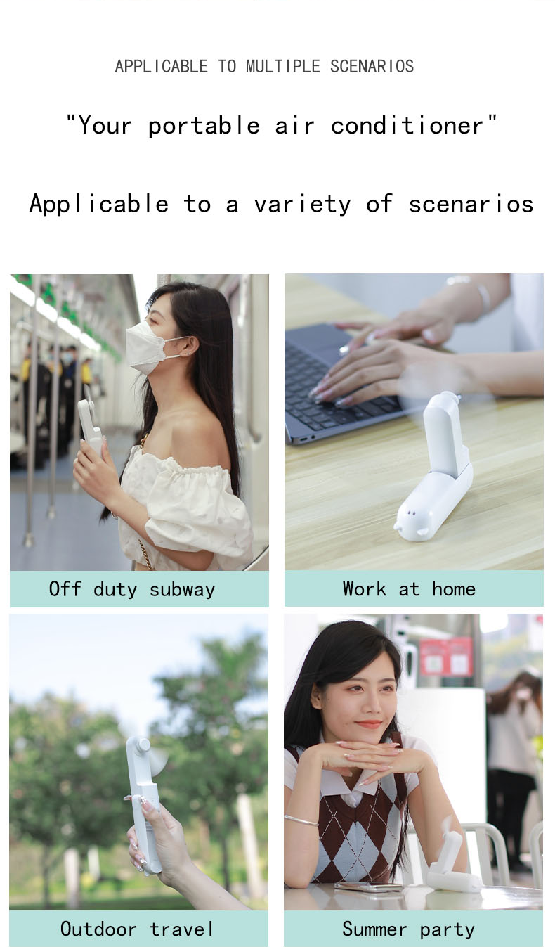 Summer Wholesale Cheap Small Handy Mini Electric Portable Rechargeable Battery with Light Outdoor Use Cute Handheld Fan