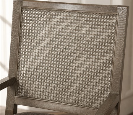 Solid Wood Cane Back Upholstered Dining Armchair CYC-051
