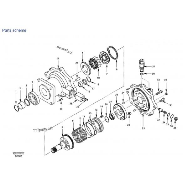 ボルボ スウィング モーター EC360 SA8230-31780 エグババター部品用 スウィング モーター