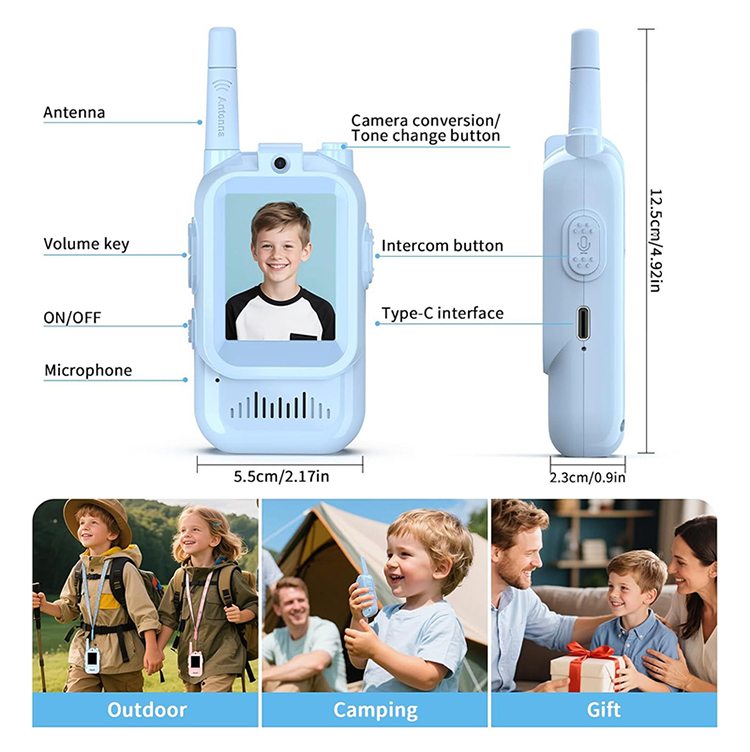 Portable Mini Children Wireless Walkie Talkie Cameras Cheap Toys for Kids with Video Intercom Voice Changing  As Christmas Gift