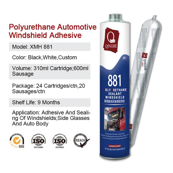 MH881 Polyurethane Sealant 600ml Sausage for Automotive Grade Structural PU Silicone Sealants on Car Front Windshield Glass