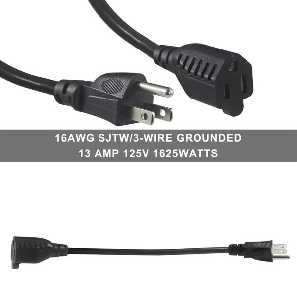 18AWG 3-Prong Pigtail Power Cord for Appliances and Tools