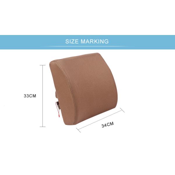 Polyurethane Memory Foam Lumbar Support Cushion for Car Seat 34*33*12cm 3D Mesh Fabric