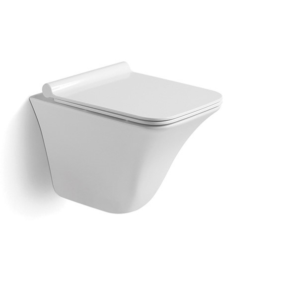 Modern Wc Ceramic Wall-Mounted Toilet with Concealed Tank Rimless One-Piece Sanitary Ware UF Material CE Certified