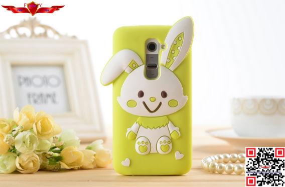 New Arrival Brand New 100% Qualify Cartoon Silicone Cover Case For LG G2 Multi Color