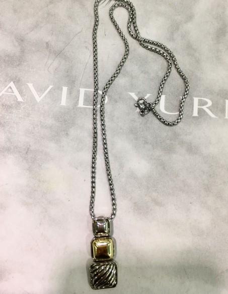 (N-100) Fashion Rhodium Plated Square Charm Pendant Necklace for  Women