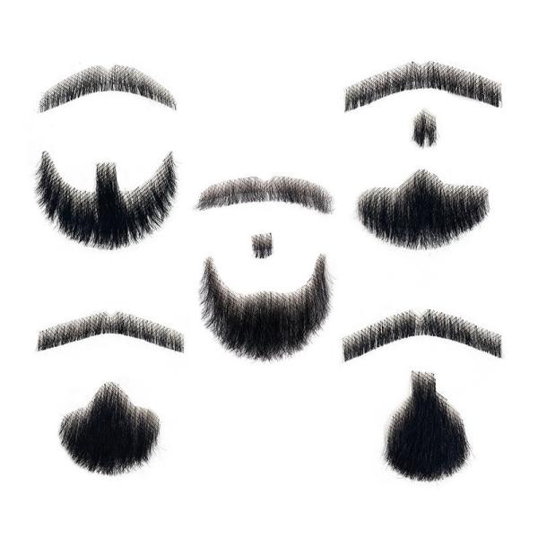 Real Hair Realistic Fake Beard and Moustache for Men Cosplay Invisible Mustache