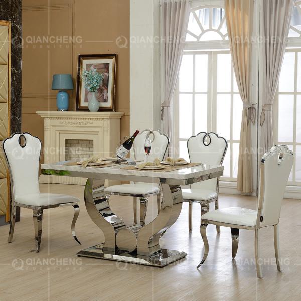 Mobília moderna de Qiancheng da mesa de jantar da parte superior do mármore de 150x90x75cm 6 Seater