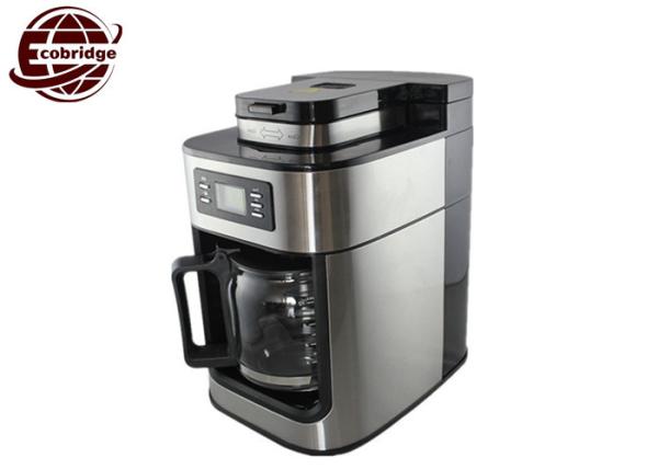 OEM 1.25L Home Coffee Machines Black Silver Grinder 300*200*310mm 220V-240V