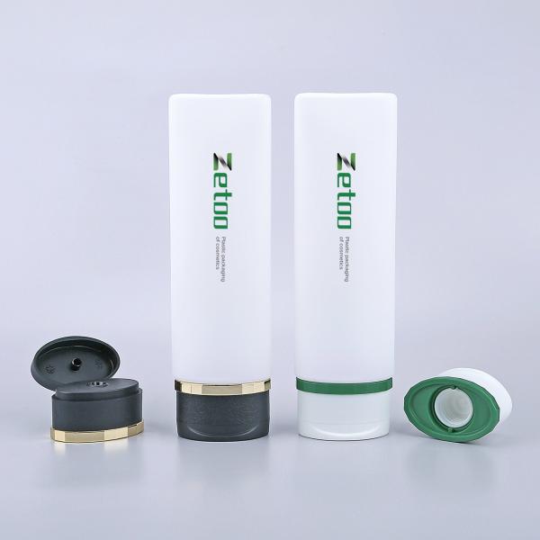 PE Sunscreen Tube Packaging Customized Refillable Cosmetic Tubes White With Flip Top Cap