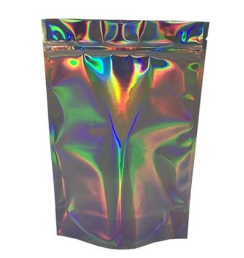 Customized Printing Plastic holographic laser film foil zip lock bags for Sponge/Brush Packing