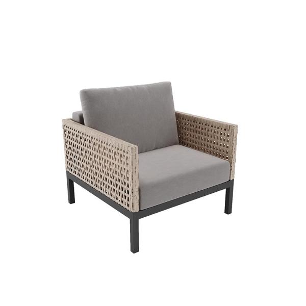 Quadro de alumínio customizado Luxury Rattan Garden Sofa Sets para jardim e sala de estar