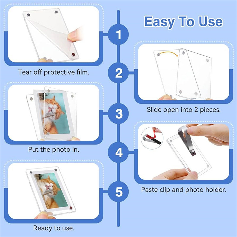 Sublimation Blanks Magnetic Acrylic Car Sun Visor Photo Clip For Souvenir Gifts