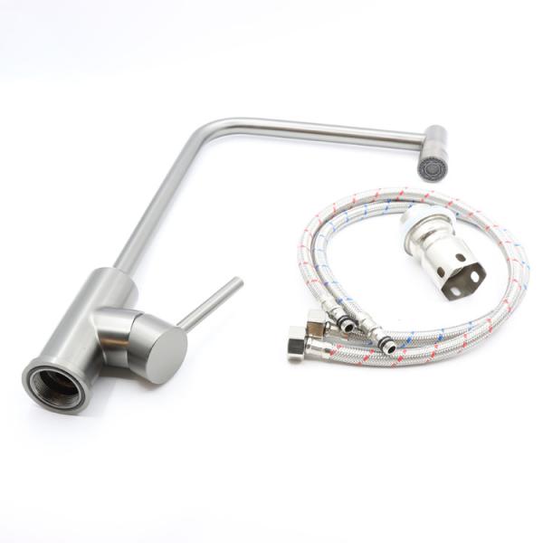 Gun Grey Curved Rotating Bathroom Vanity Faucet 304 Stainless Steel