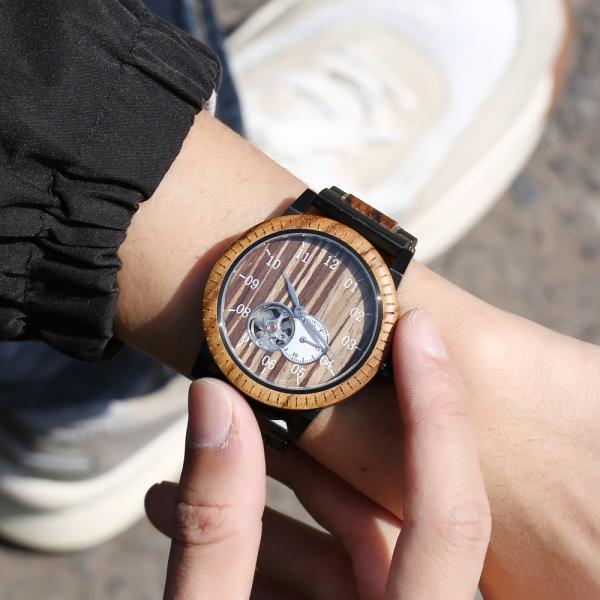 Дозор черного дерева цифров деревянный с дозором светлой даты хронографа бамбуковым деревянным