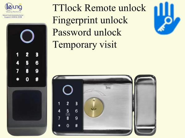 Qleung S812-4 デジタル防水指紋 パスワード カード TTロック アプリ リモートロック スマートホーム ドアロック