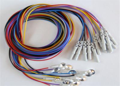 Tampão colorido do elétrodo de Eeg com fios de ligação coloridos 10pcs/grupo de Eeg