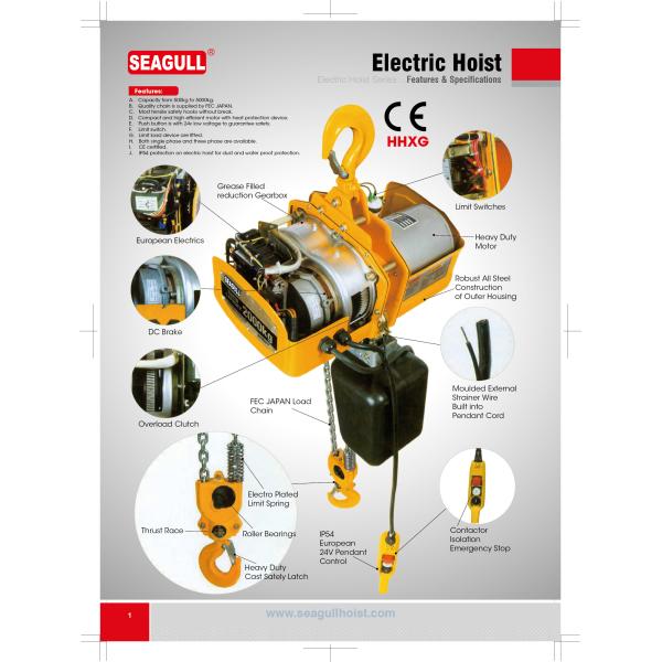 3 Ton Electric Chain Hoist Mni Crane 220V 1m/Min Lifting